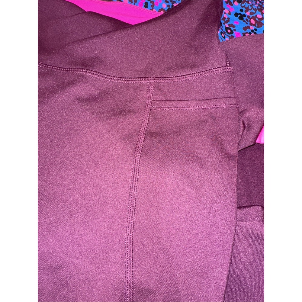 Lily Pulitzer 2 Pc Set Wome Activewear Floral Burgundy Sz M Long Sleeve - Picture 10 of 10